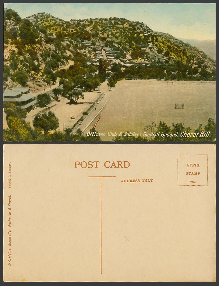 Pakistan Old Colour Postcard Cherat Hill Officers Club, Soldiers Football Ground
