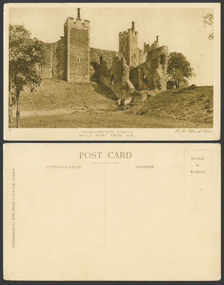Framlingham Castle, Sally Port from N.W. North West, Ruins, Suffolk Old Postcard