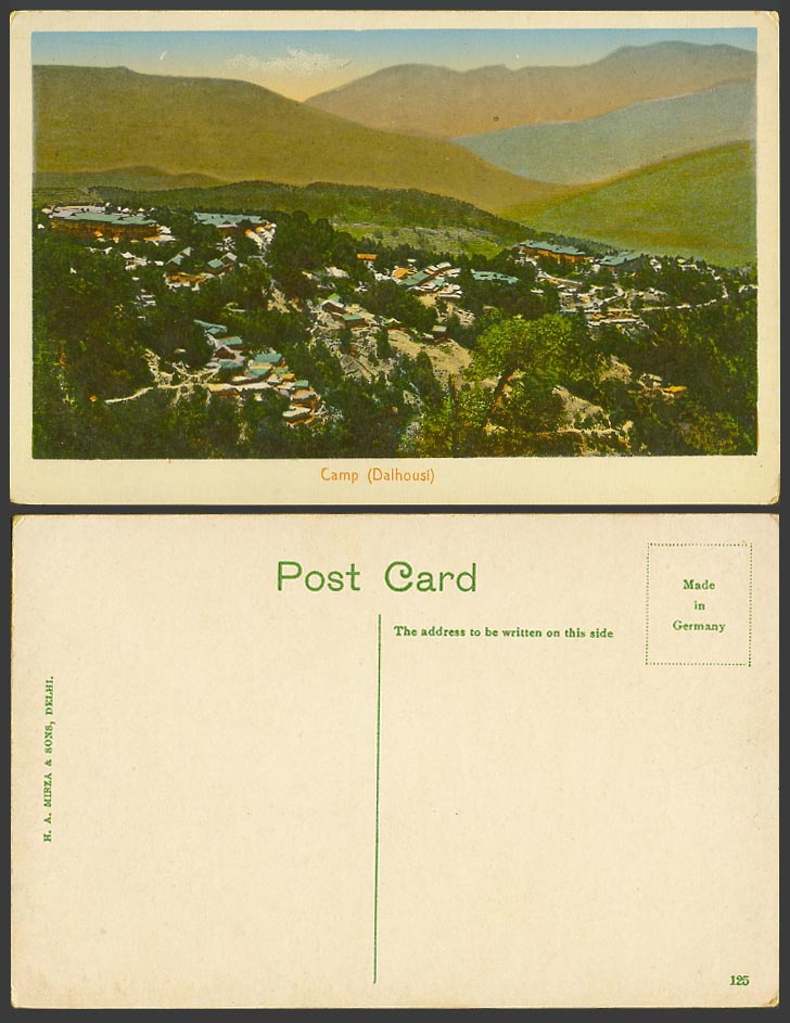 India Old Colour Postcard CAMP Dalhousi Dalhousie Mountains Hills H.A. Mirza 125