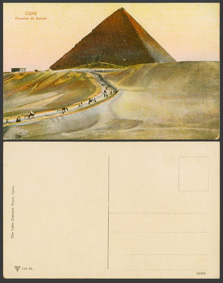 Egypt Old Postcard Cairo Pyramids de Guizeh Giza Street Scene Le Caire Pyramides