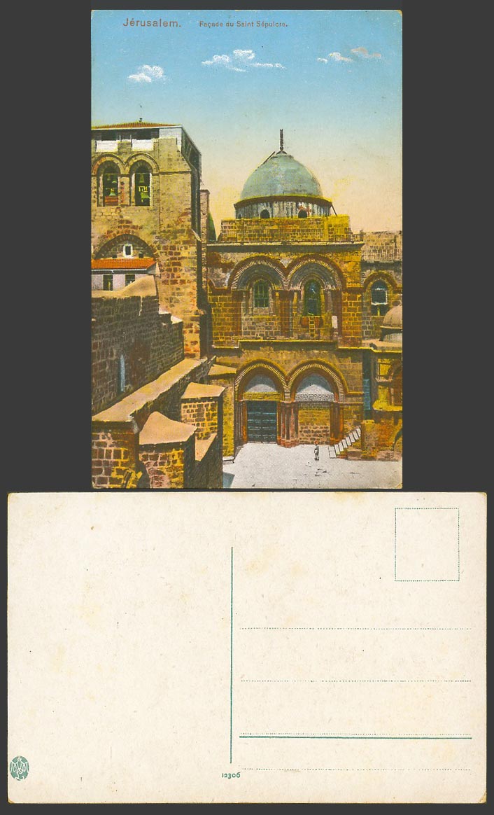 Palestine Jerusalem Old Colour Postcard Saint Sepulcre Facade S Sepulchre Church