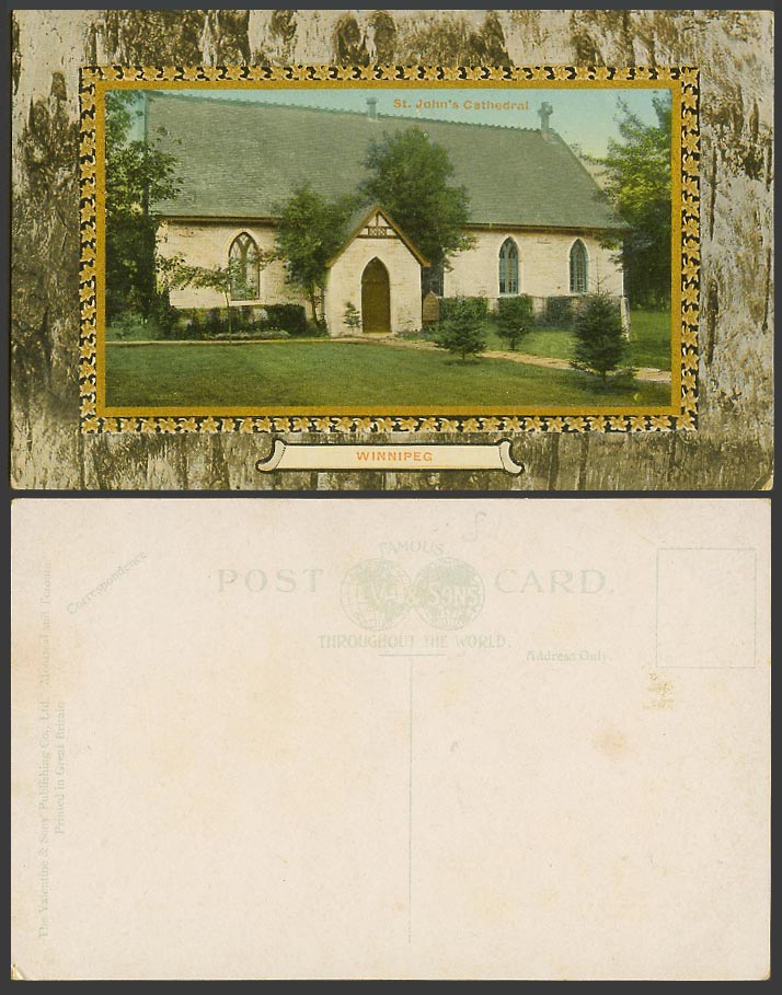 Canada Old Colour Postcard St. John's Cathedral, Church, Winnipeg, Valentine's