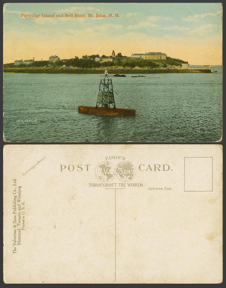 Canada Old Colour Postcard Partridge Island & Belly Buoy, St. John New Brunswick