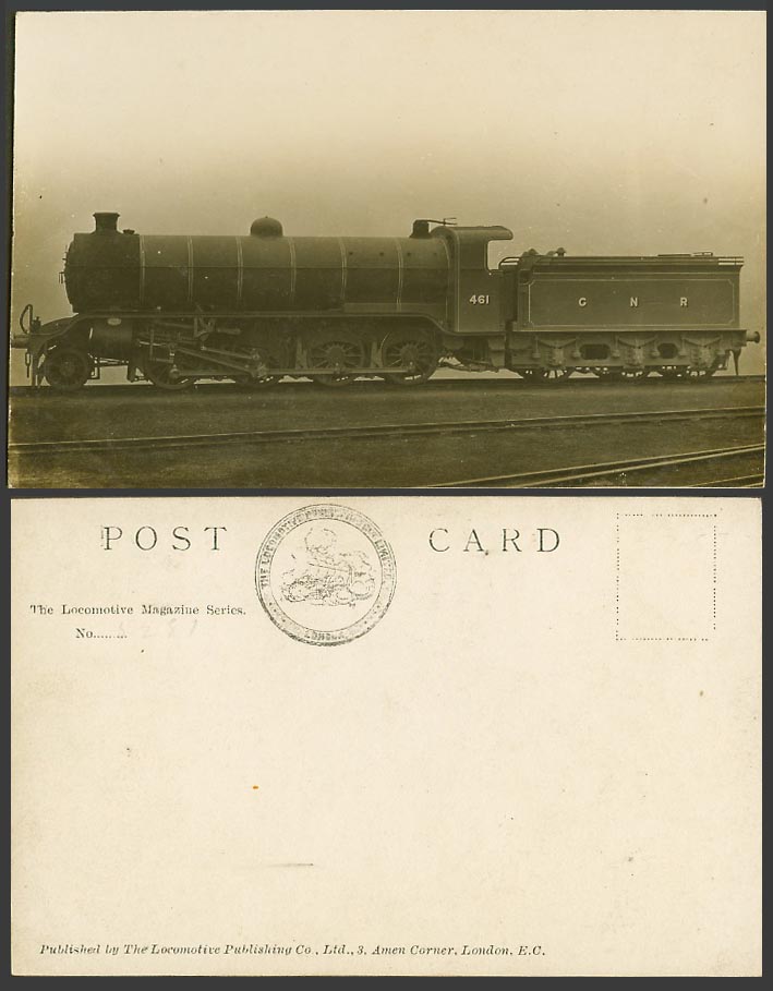 G.N.R. Locomotive Train Engine No. 461 Railway Railroad Old Real Photo Postcard