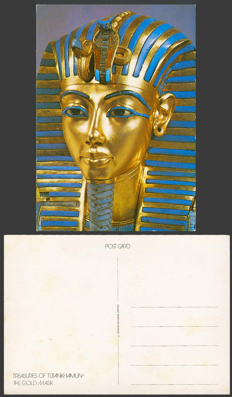 Egypt Larger Colour Postcard Tutankhamun The Gold Mask Covered King's Mummy Head