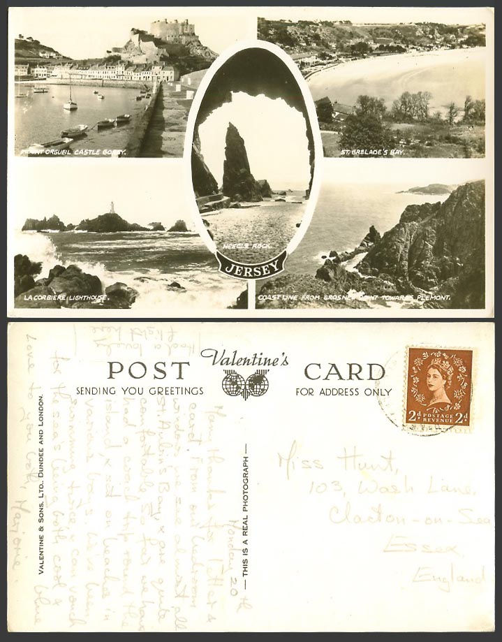 Jersey Old RP Postcard Coast Line from Grosnez Point towards Plemont Needle Rock