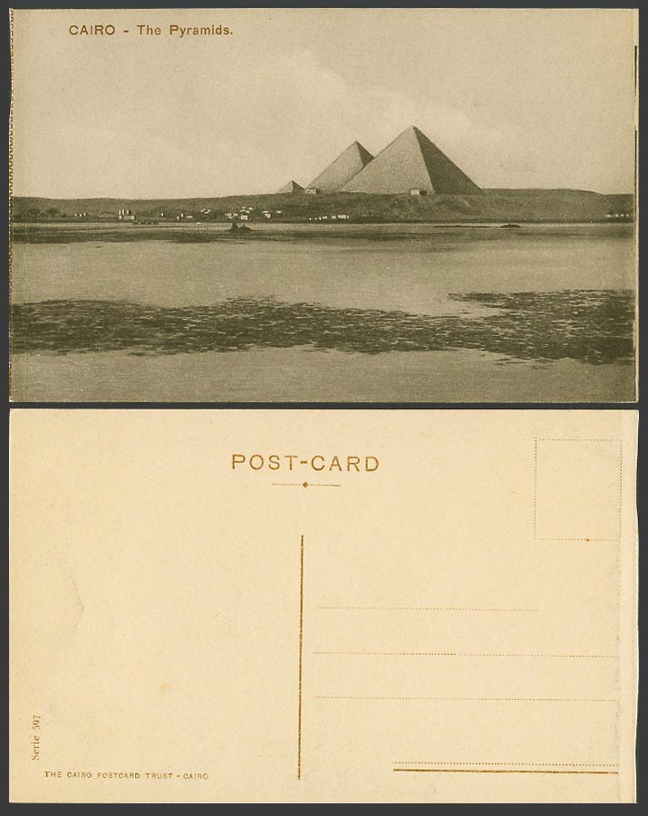 Egypt Old Postcard The Pyramids, Panorama Pyramid - The Cairo Postcard Trust 597