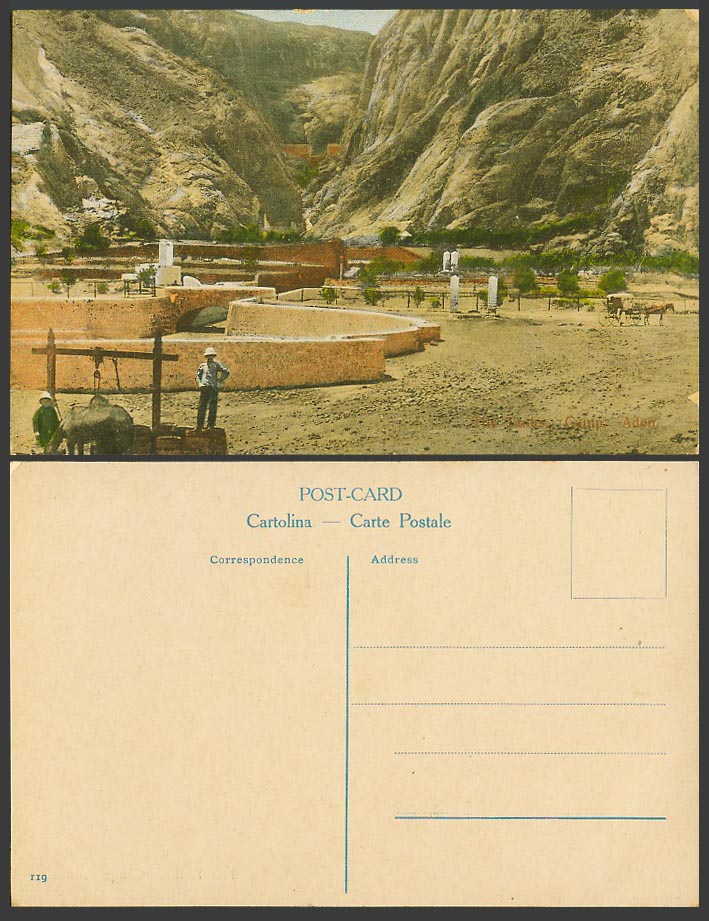 Aden, The Tanks, Camp Horse Bridge Yemen Middle East Old Colour Postcard No. 119