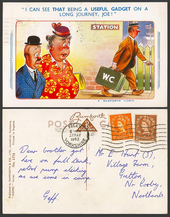WC I can see that being a useful gadget on a long journey Joe! 1962 Old Postcard