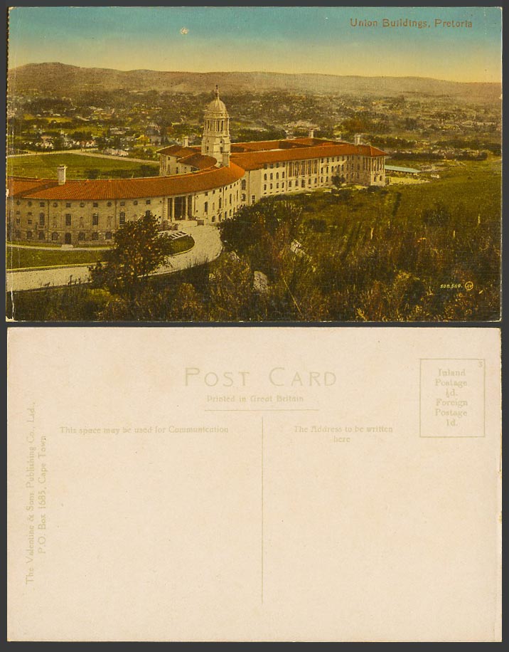 South Africa Old Colour Postcard Pretoria Union Buildings, General View Panorama
