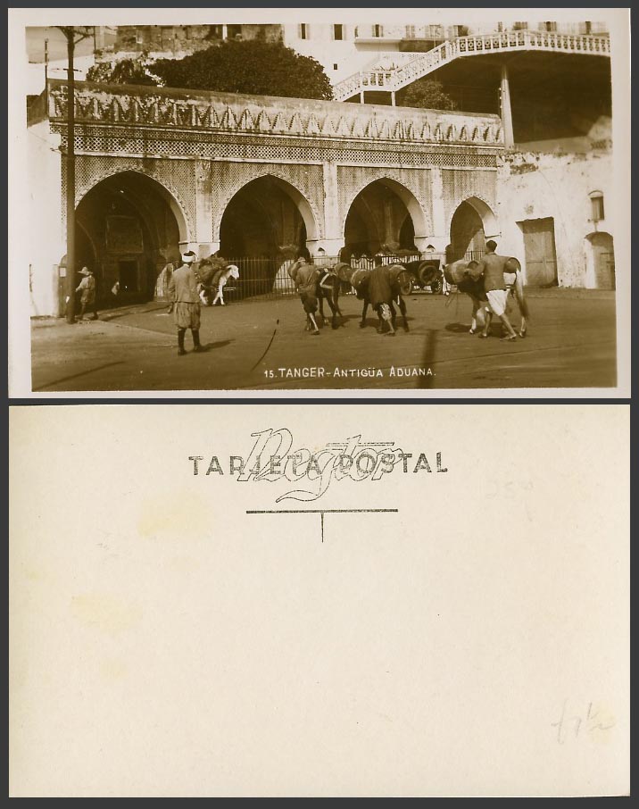 Morocco Old Real Photo Postcard Tanger, Antigua Aduana, Old Custom House Customs
