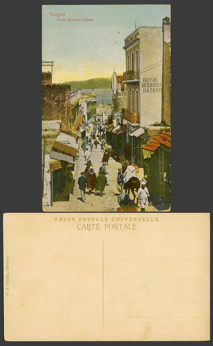 Morocco Old Colour Postcard Royal Moorish Bazaar Bazar Native Market Street View