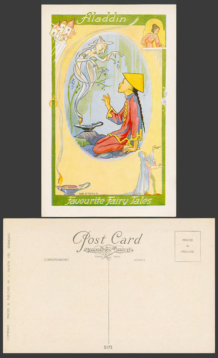 LR Steele Old Postcard Aladdin, Chinaman Qing Chinese Man, Favourite Fairy Tales