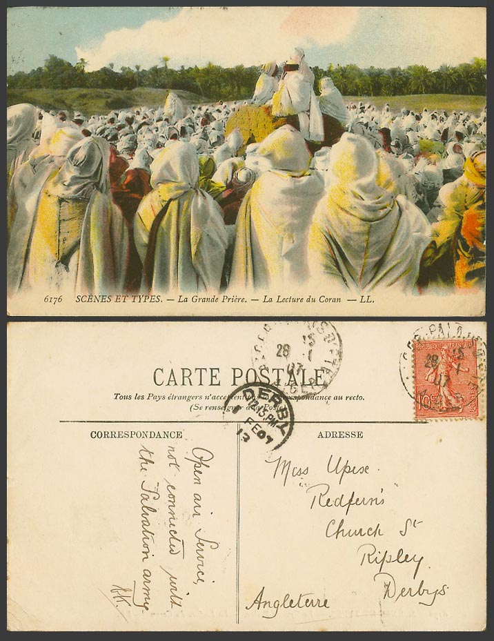Algeria 1907 Old Postcard La Lecture du Coran Reading Koran Native Prayer LL6176