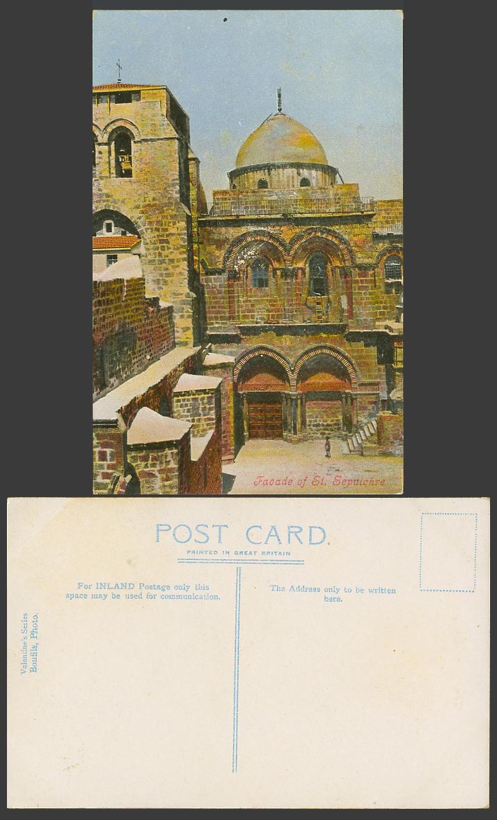 Palestine Jerusalem Old Colour Postcard Facade of St Sepulcre S Sepulchre Church