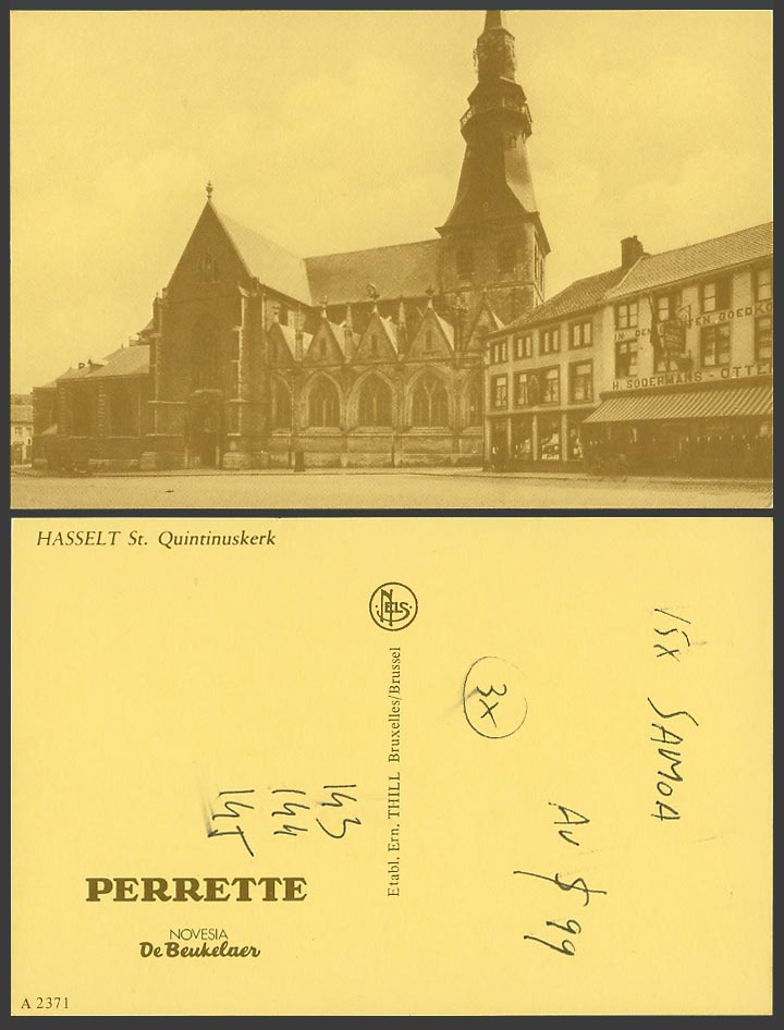 Belgium Postcard Hasselt St. Quintinuskerk Church, Perrette Novesia de Beukelaer