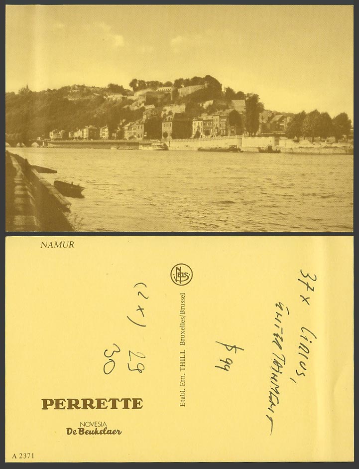 Belgium Postcard Namur, Harbour, Boats, Panorama, Perrette Novesia de Beukelaer