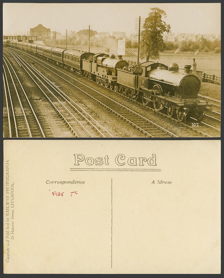 Locomotive Engine No.5273 Train Railway Railroads Bridge Old Real Photo Postcard
