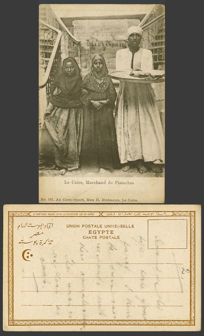 Egypt Old UB Postcard Cairo, Pistachio Merchant, Le Caire, Marchand de Pistaches