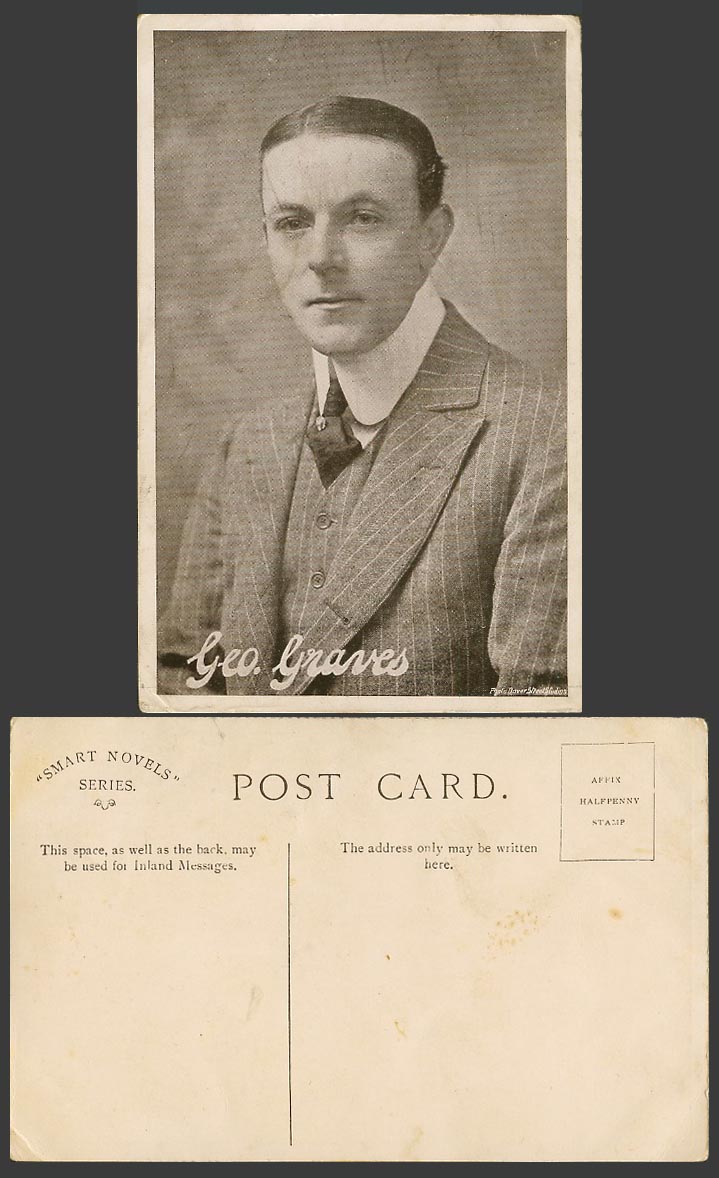 English Comic Actor George Windsor Geo. Graves Old Postcard Dainty Novels Series