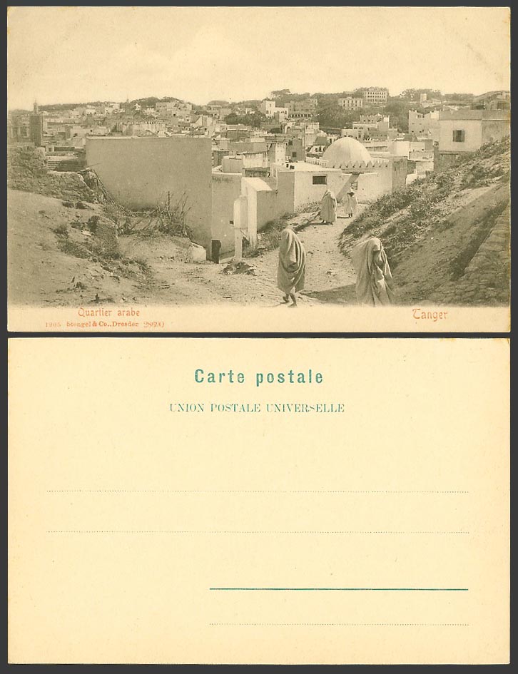 Morocco Old UB Postcard Tanger Tangier Quartier Arabe Arab Quarter, Street Scene