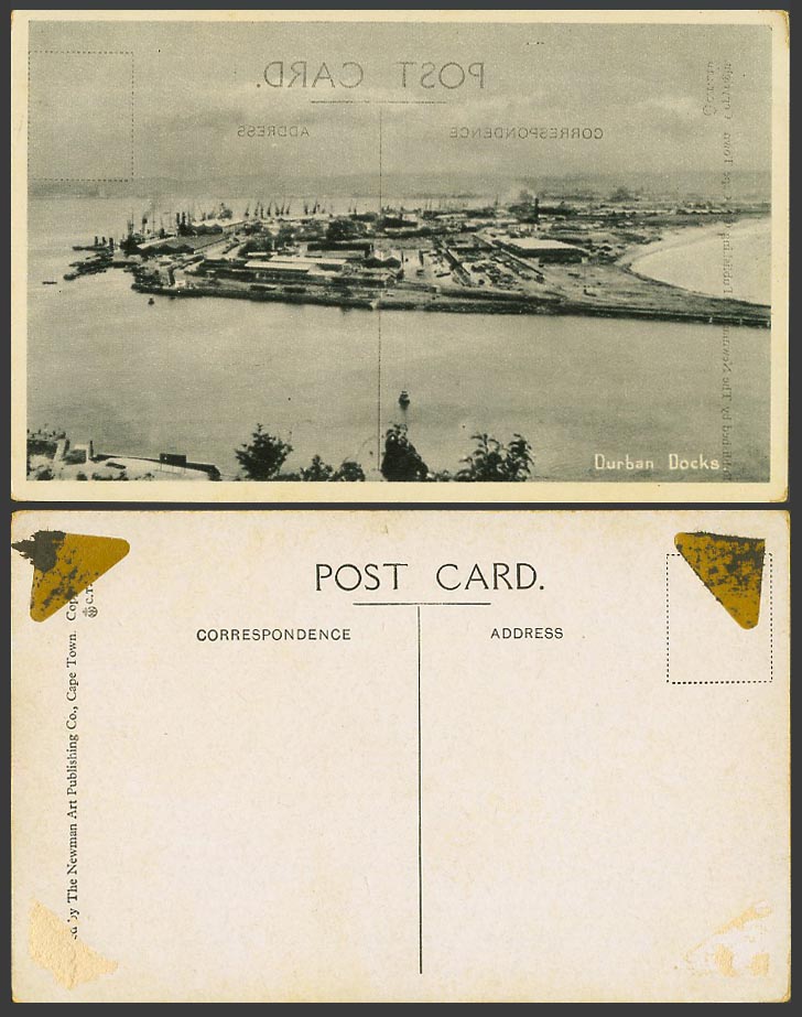 South Africa Old Postcard Durban Docks Harbour Boats Ships Panorama General View