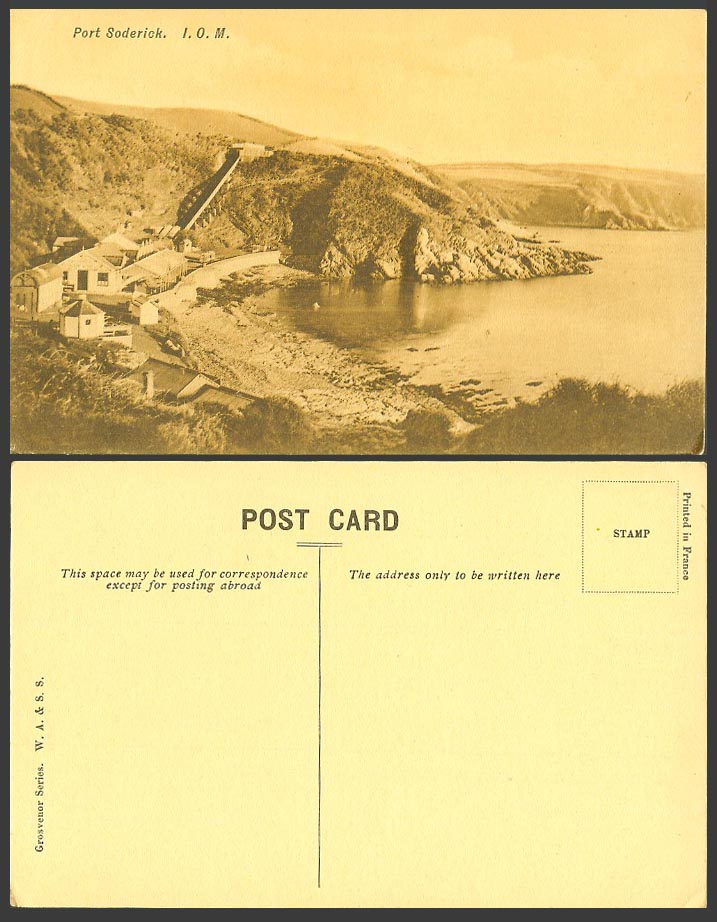 Isle of Man Old Postcard Port Soderick Soderic Panorama Grosvenor Series W.A&S.S