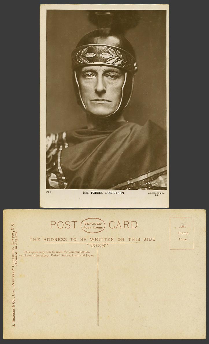 English Actor Mr Forbes Robertson wearing Stage Costumes Old Real Photo Postcard