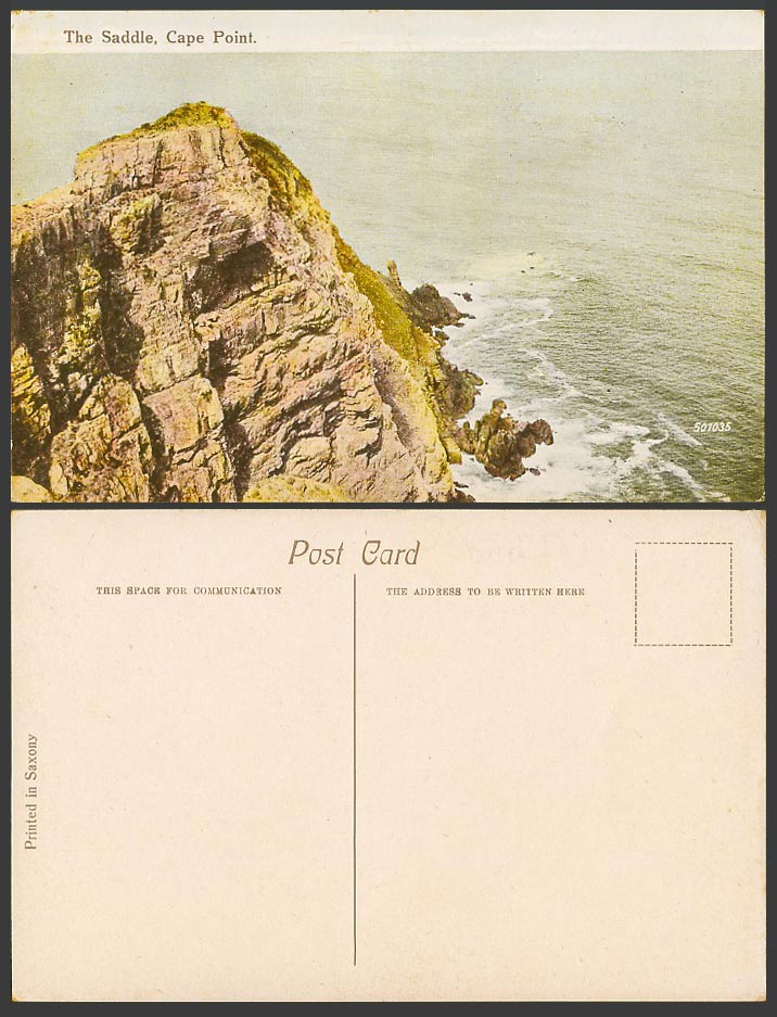 South Africa Old Colour Postcard THE SADDLE, CAPE POINT, Rocks Cliffs, Cape Town