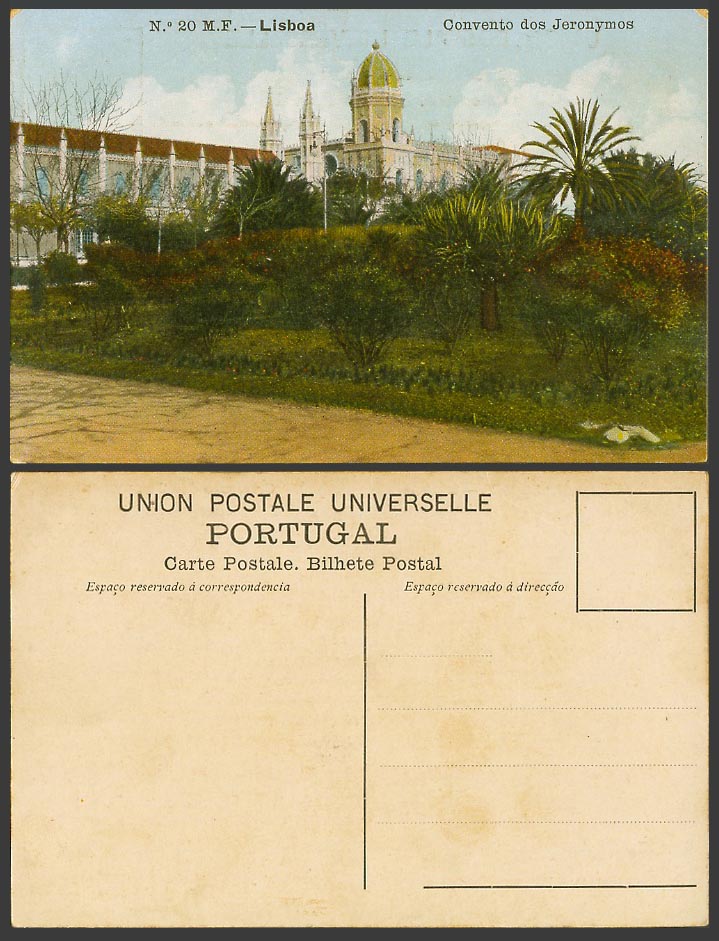 Portugal Old Colour Postcard Lisboa Lisbon Convent Covento dos Jeronymos M.F. 20