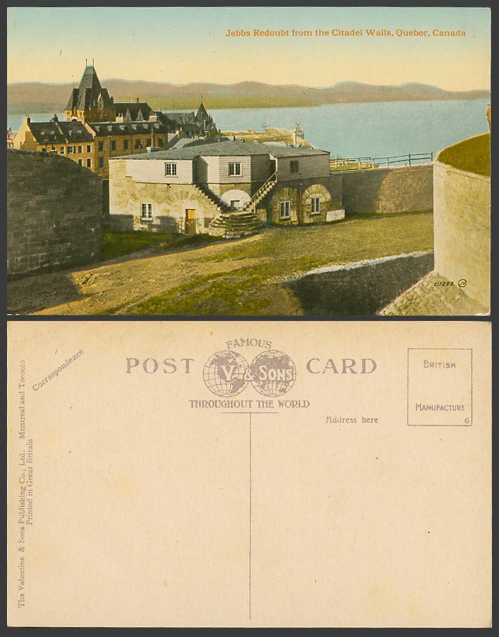 Canada Old Colour Postcard Jebbs Redoubt from Citadel Walls Quebec, Street Scene
