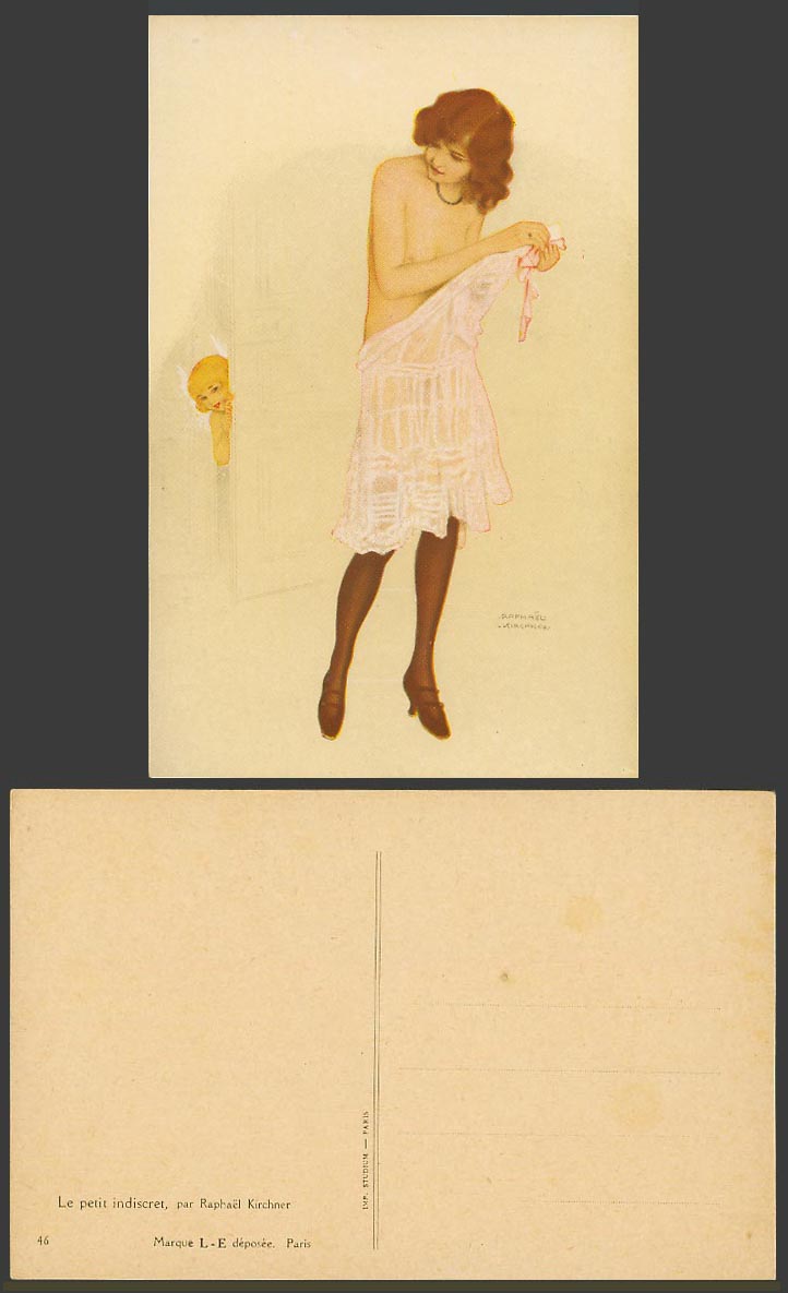 Raphael Kirchner Old Postcard Le Petit Indiscret Indiscreet Glamour Lady Girl 46