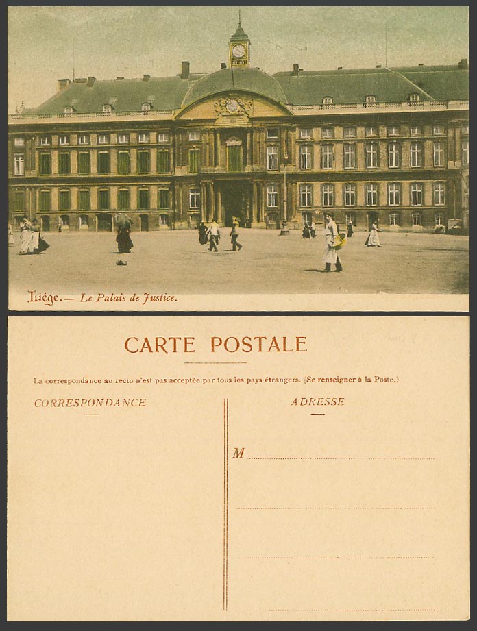 Belgium Liege Old Colour Postcard Palais de Justice, Law Courts Court of Justice