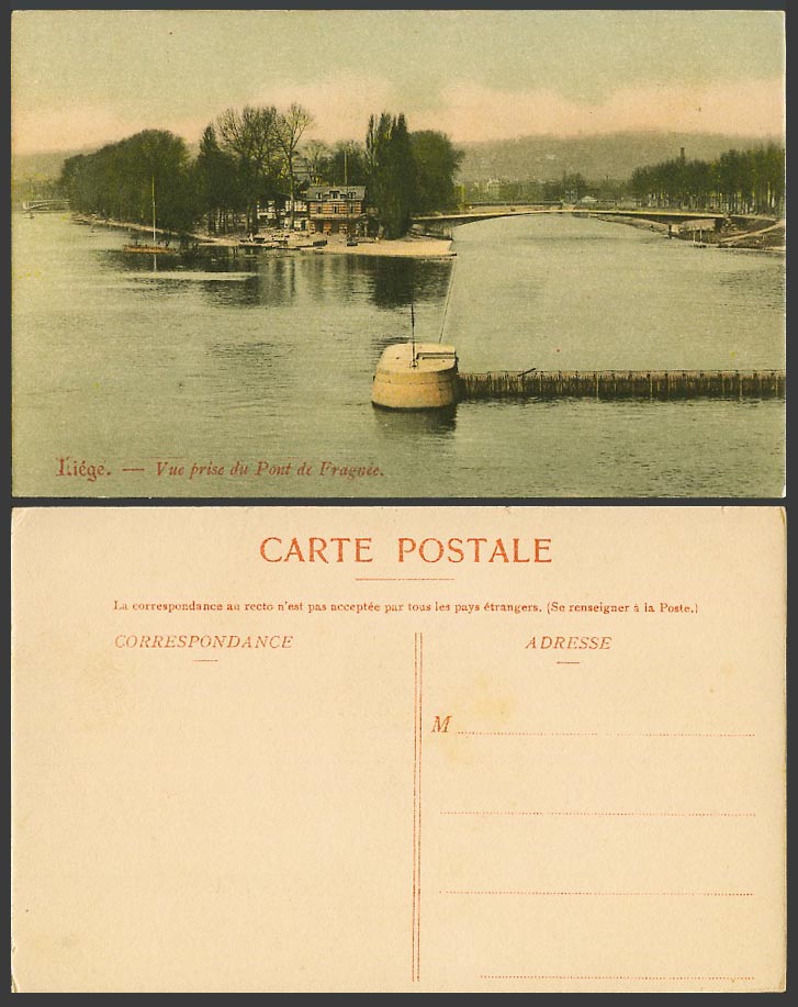 Belgium Liege Old Colour Postcard Vue prise du Pont de Fragnee, View from Bridge