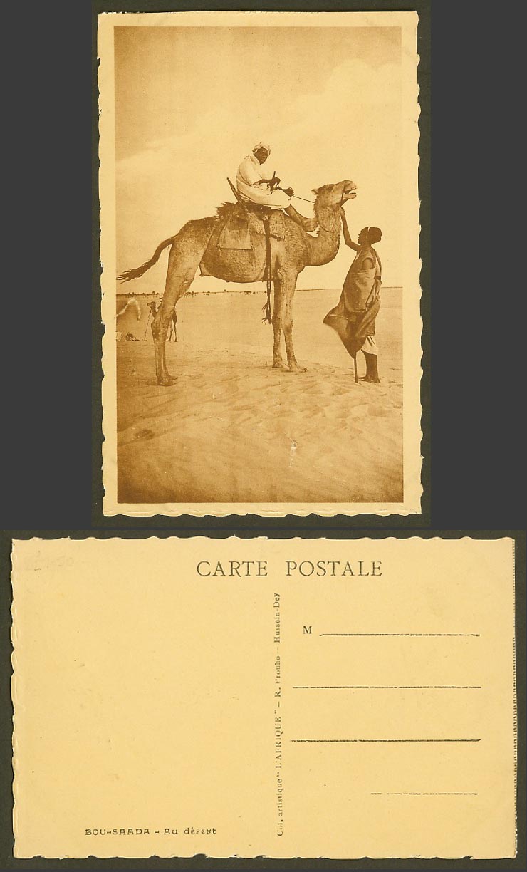 Algeria Old Postcard Bou Saada Bou-Saada, Au desert, Native Camel Rider, Ethnic
