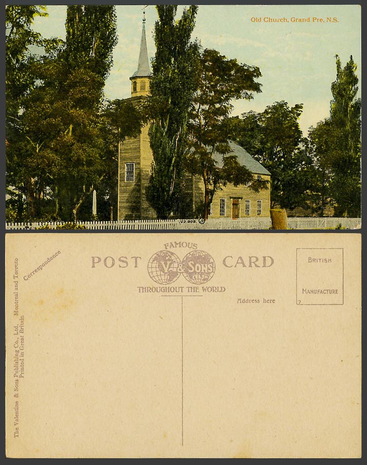 Canada Vintage Colour Postcard Old Church Covenanter, Grand Pre N.S. Nova Scotia