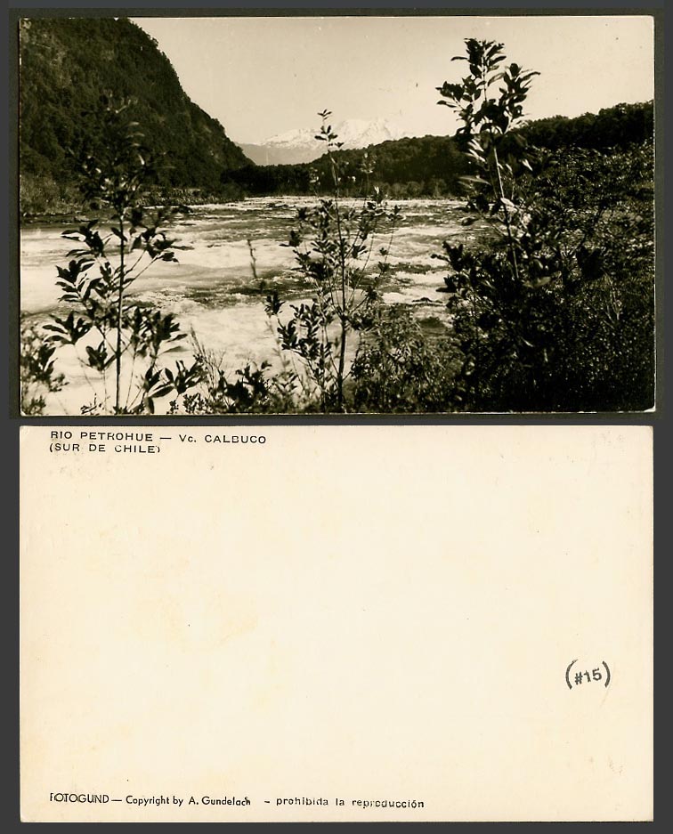 Chile Old Real Photo Postcard Rio Petrohue River Scene, Vc. Calbuco Sur de Chile