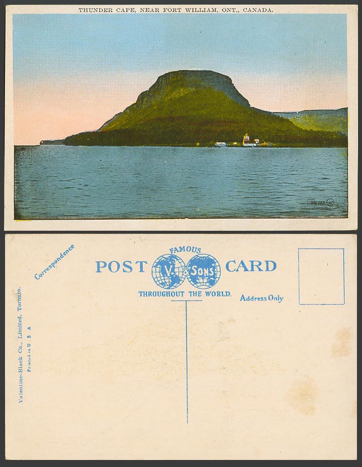 Canada Old Colour Postcard Thunder Cape near Fort William, Ontario Lake Superior