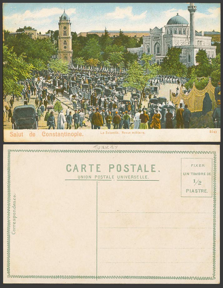 Turkey Constantinople Old Postcard Le Selamlik, Revue Militaire, Military Parade