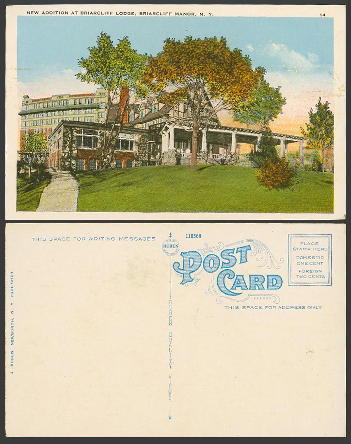 USA Old Postcard New York New Addition at Briarcliff Lodge Briarcliff Manor N.Y.
