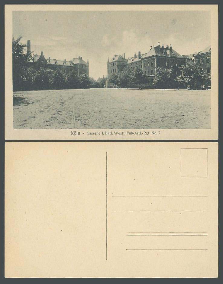 Germany Old Postcard Cologne Koeln Kaserne Batl. Westf. Fuss-Artl.-Rgt. Barracks