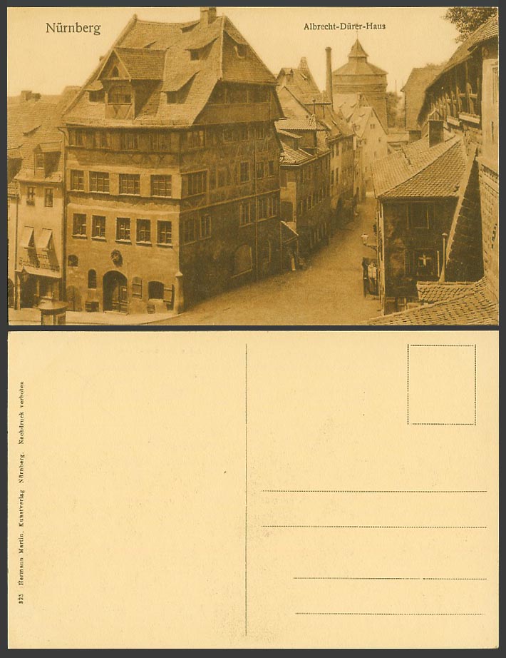 Germany Old Postcard NUREMBERG Albrecht Duererhaus Buildings and Street Scene