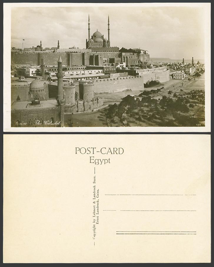 Egypt Old Real Photo Postcard Cairo The Citadel Citadelle Lehnert & Landrock 101