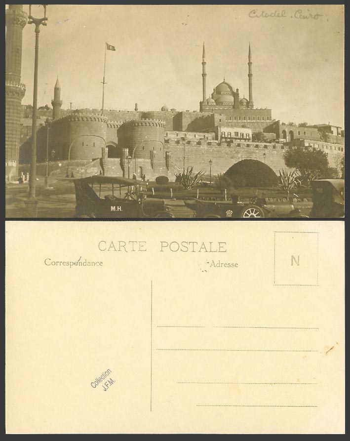 Egypt Old RP Postcard Caire Cairo Citadel Citadelle, M.H. TAF Vintage Motor Cars