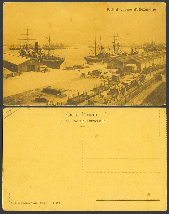 Egypt Old Postcard Port et Douane Harbour and The Customs, Alexandria Alexandrie