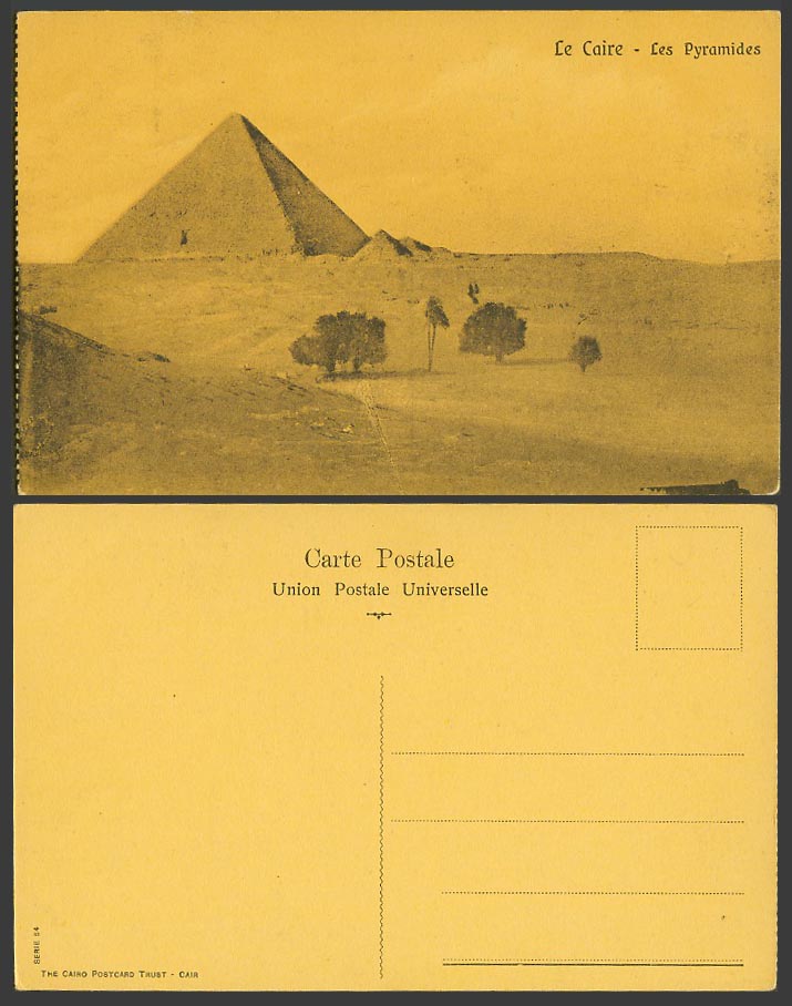 Egypt Old Postcard Cairo Pyramids Desert Sand Dunes Trees Le Caire Les Pyramides