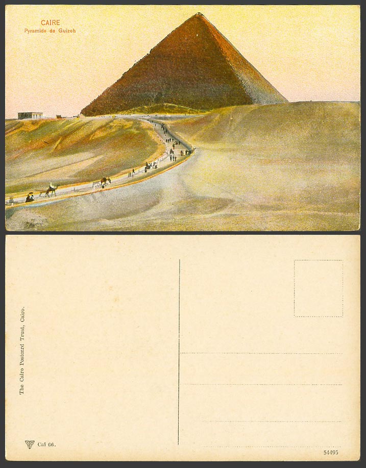 Egypt Old Color Postcard Cairo Pyramids de Guizeh Giza Street Le Caire Pyramides
