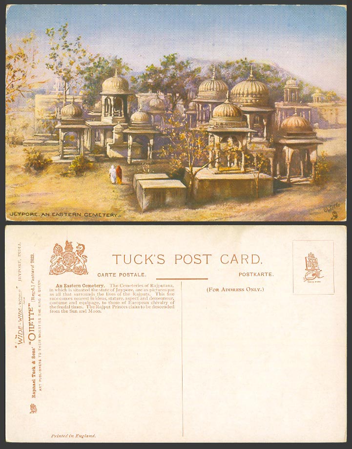 India Old Tuck's Postcard Jeypore Jaipur, Eastern Cemetery, Cemeteries Rajputana
