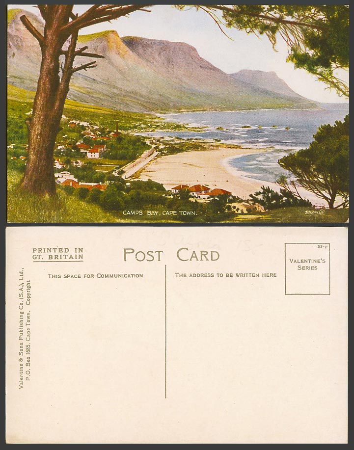 South Africa Old Colour Postcard Cape Town Camp's Camps Bay, Beach Seaside Trees