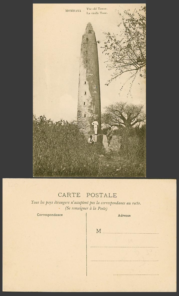 Kenya Old Postcard MOMBASA The Old Tower 17th Century Portuguese La Vieille Tour